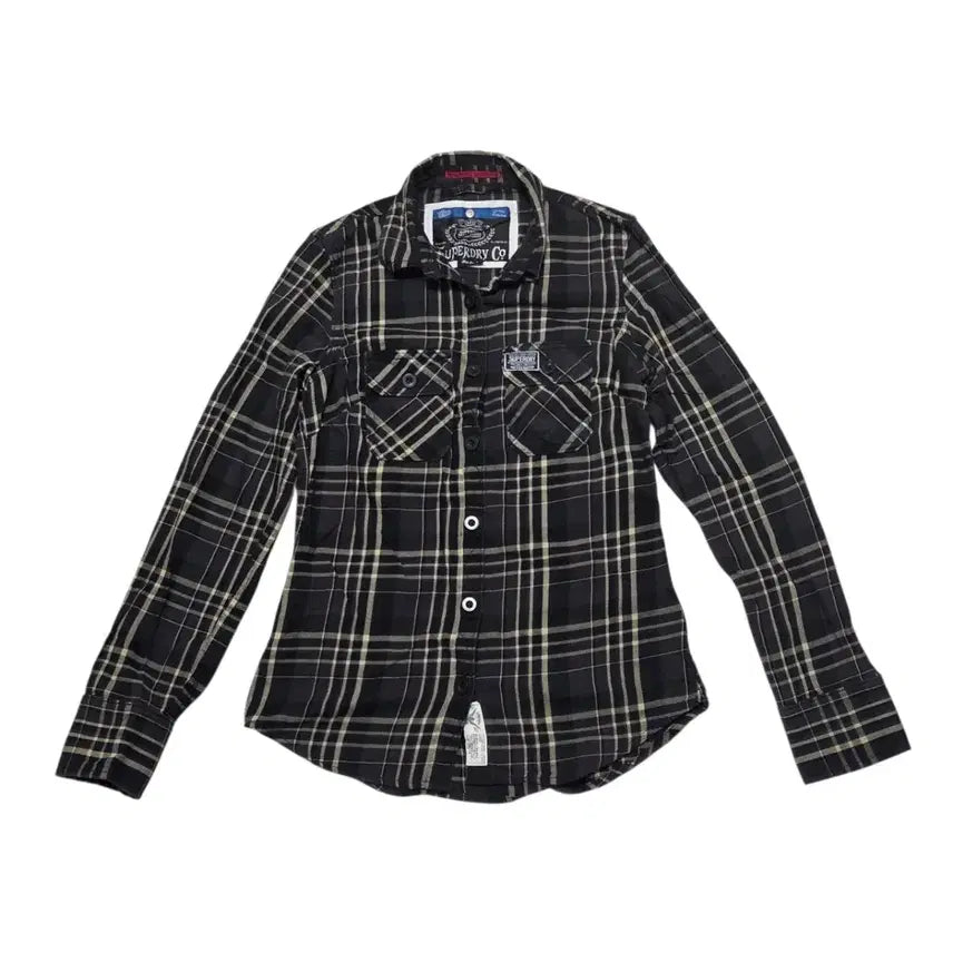 [BUNJANG] Superdry Vintage Two-Pocket Check Pattern Shirt / Superdry 슈퍼드라이 빈티지 투포켓 체크 패턴 셔츠