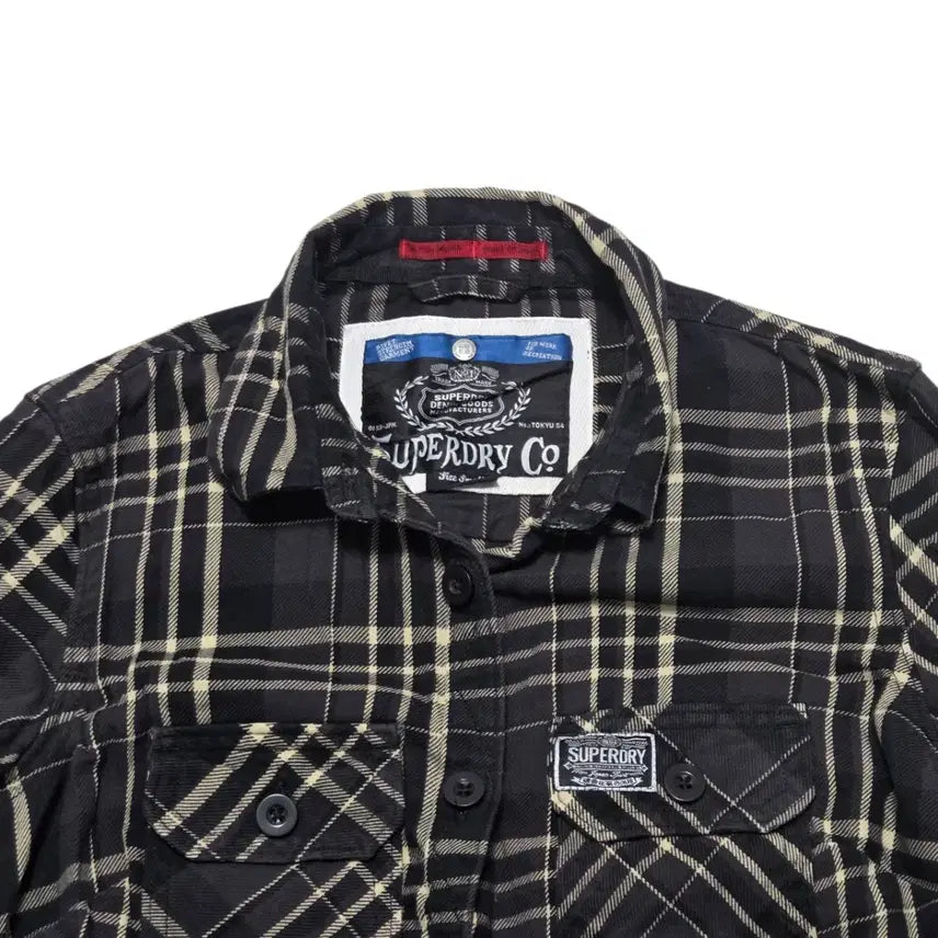 [BUNJANG] Superdry Vintage Two-Pocket Check Pattern Shirt / Superdry 슈퍼드라이 빈티지 투포켓 체크 패턴 셔츠