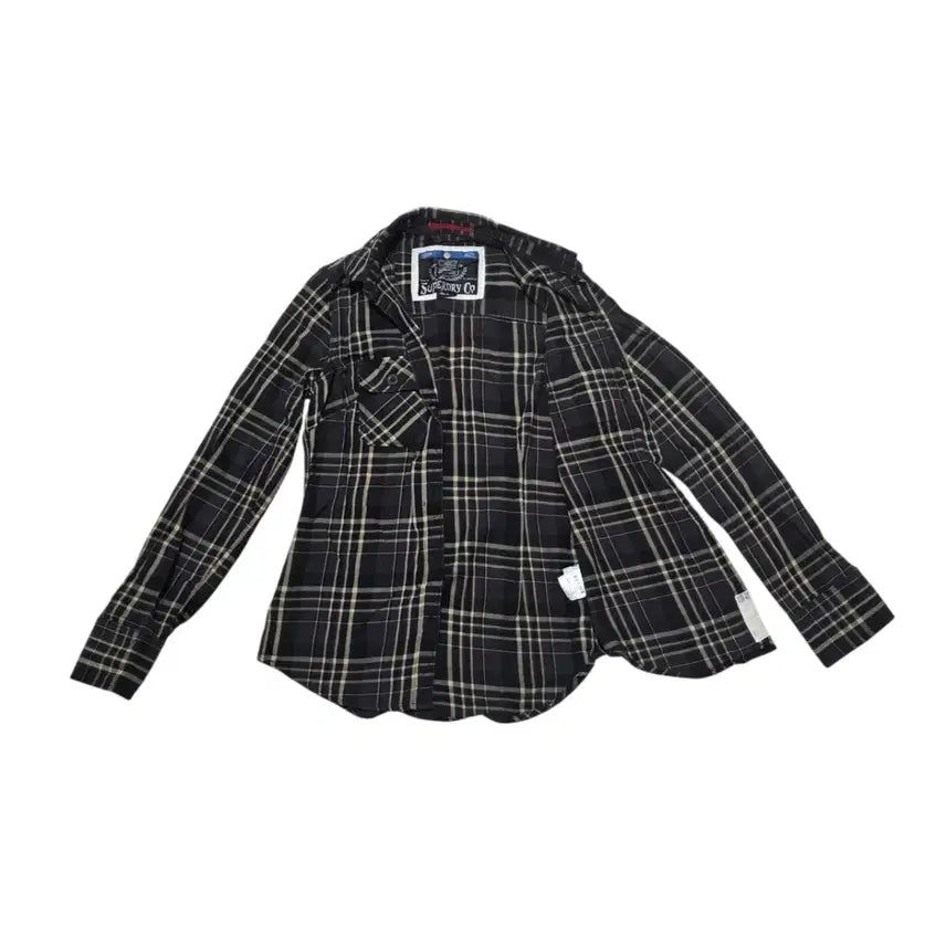 [BUNJANG] Superdry Vintage Two-Pocket Check Pattern Shirt / Superdry 슈퍼드라이 빈티지 투포켓 체크 패턴 셔츠