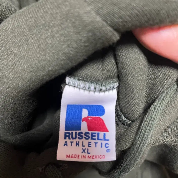 [BUNJANG] Russell Athletic Vintage Moss Green Hoodie / 러셀 애슬레틱 00s 빈티지 모스그린 후드티