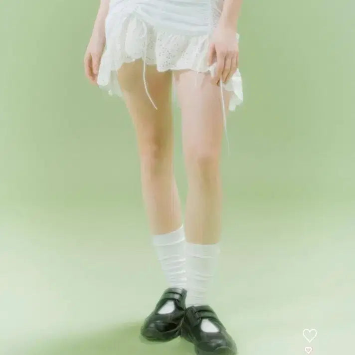[BUNJANG] Dry Rose Lace Shirred Skirt / 드라이로즈 레이스 셔링 스커트