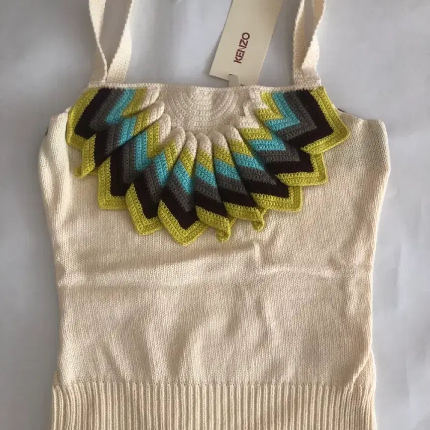 [BUNJANG] Kenzo Sleeveless Crochet Knit Top / 겐조(KENZO) 민소매 크로셰 니트