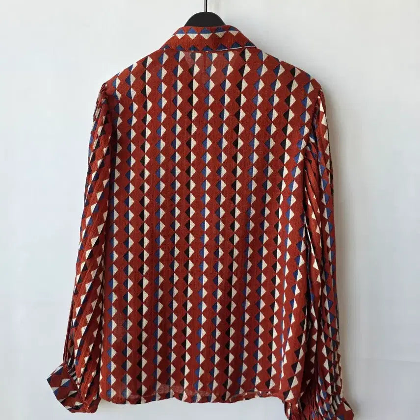 [BUNJANG] Pleated Sleeve Blouse / 55-66)소매 플리츠 무늬블라우스