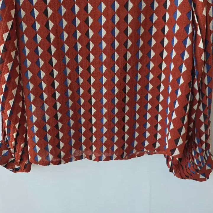 [BUNJANG] Pleated Sleeve Blouse / 55-66)소매 플리츠 무늬블라우스