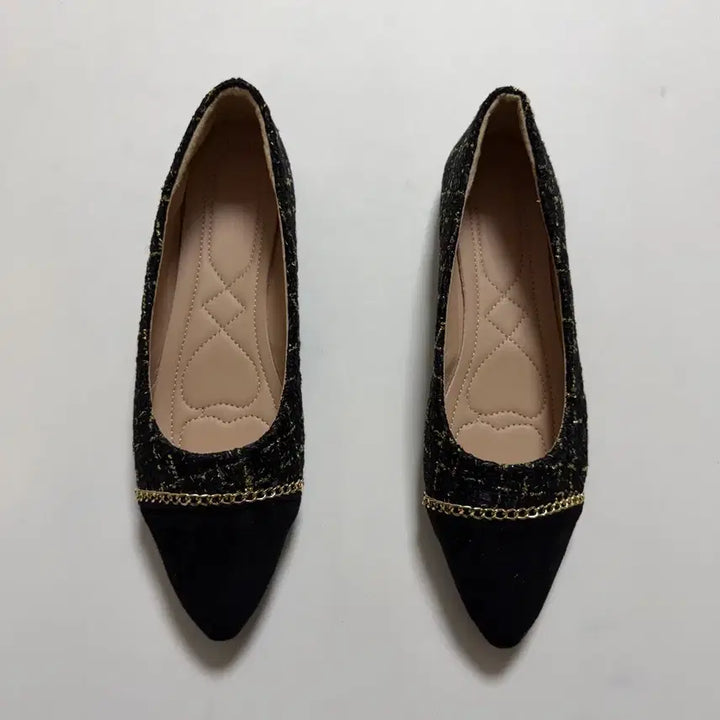 [BUNJANG] Tweed Flat Shoes / 새상품 여자 트위드 플랫슈즈