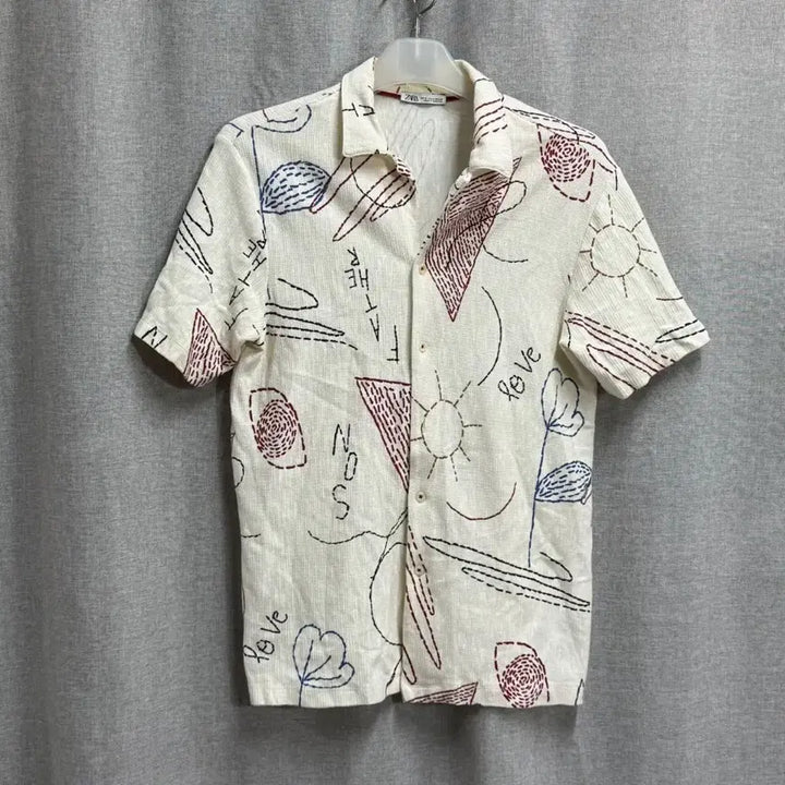 [SOLD OUT] [M] 자라 ZARA 패턴 반팔 코튼 셔츠 남방