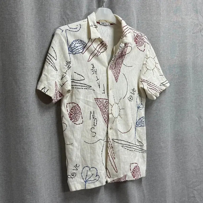 [SOLD OUT] [M] 자라 ZARA 패턴 반팔 코튼 셔츠 남방