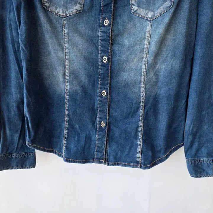 [BUNJANG] Denim Shirt Blouse / 44-55)나염 데님 셔츠 남방