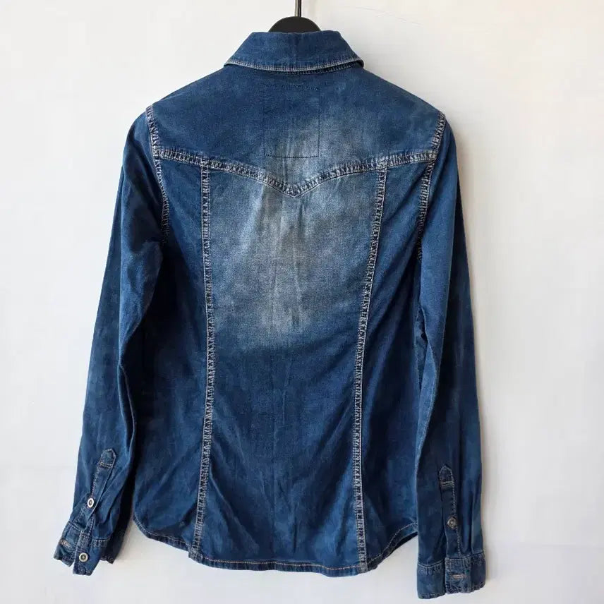 [BUNJANG] Denim Shirt Blouse / 44-55)나염 데님 셔츠 남방