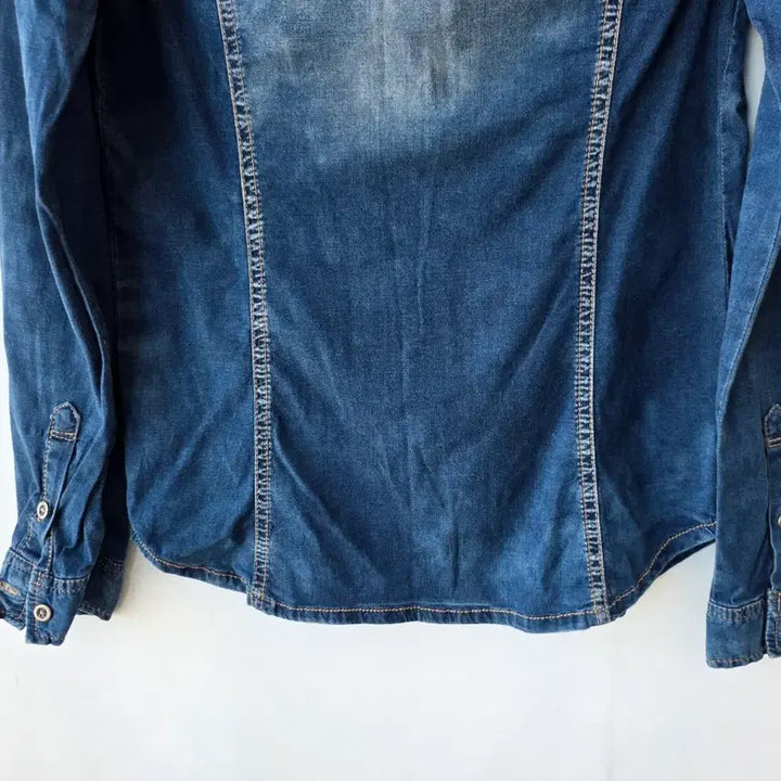 [BUNJANG] Denim Shirt Blouse / 44-55)나염 데님 셔츠 남방