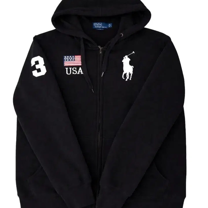 [BUNJANG] Polo Big Pony American Flag Hoodie / 폴로 빅포니 성조기 후드집업