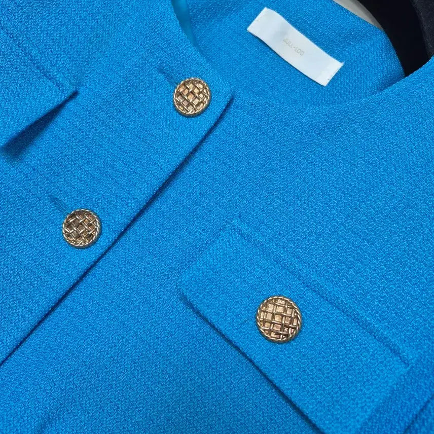 [BUNJANG] Zhulog Tweed Jacket (Blue) - Size S / 줄로그 트위드자켓