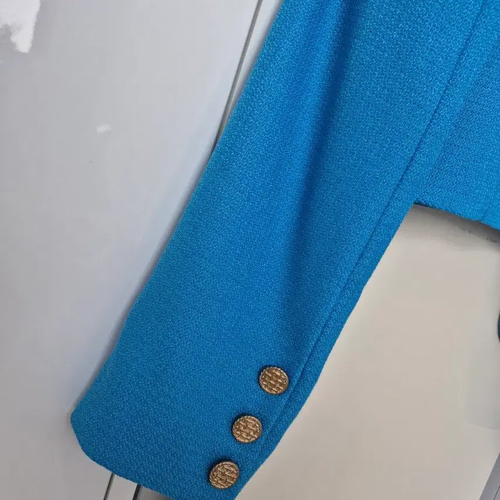 [BUNJANG] Zhulog Tweed Jacket (Blue) - Size S / 줄로그 트위드자켓