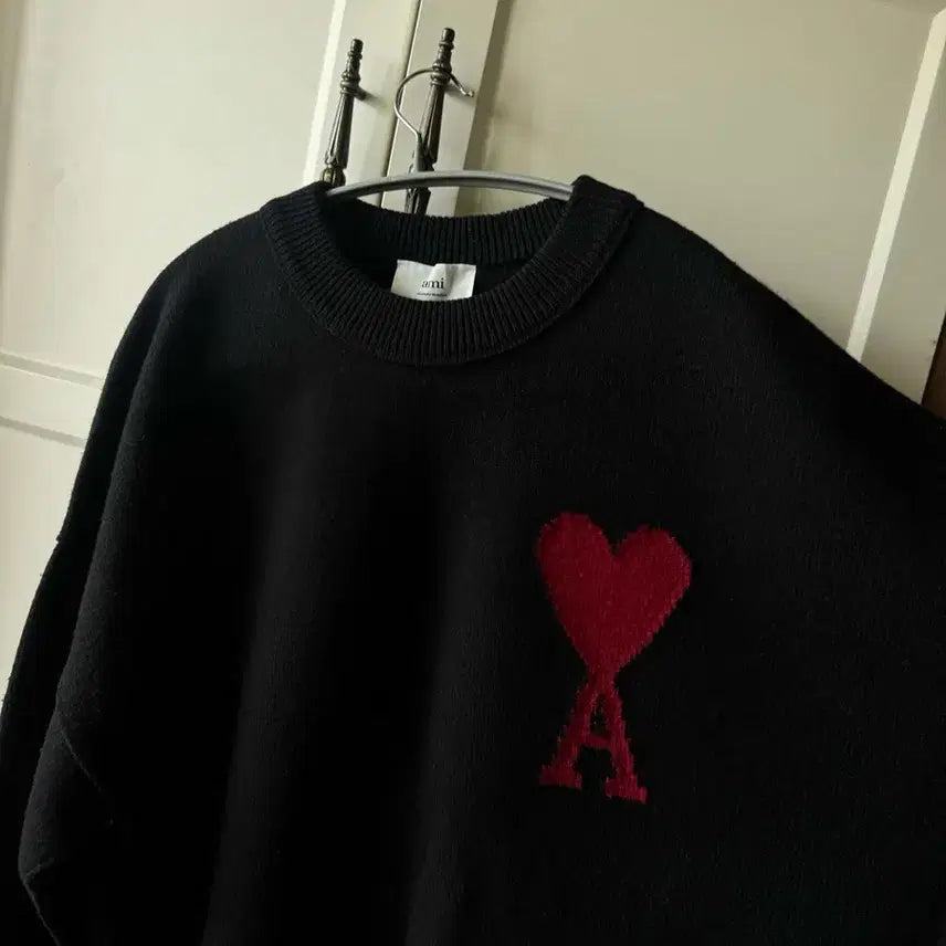 [SOLD OUT] 아미 니트 스웨터 검정 레드 RED ADC SWEATER