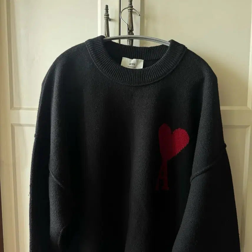 [SOLD OUT] 아미 니트 스웨터 검정 레드 RED ADC SWEATER