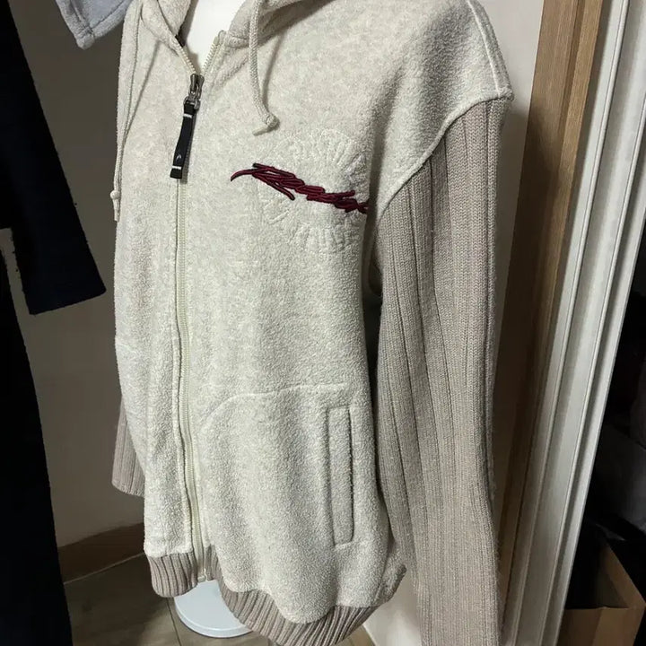 [BUNJANG] Reebok Fleece Knit Hooded Zip-up Jacket / 리복 뽀글이 니트 후드집업