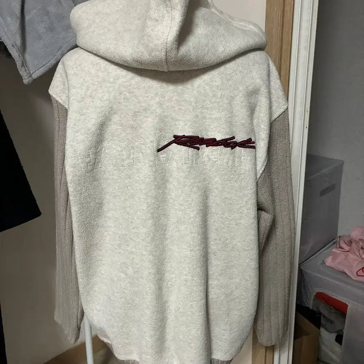 [BUNJANG] Reebok Fleece Knit Hooded Zip-up Jacket / 리복 뽀글이 니트 후드집업