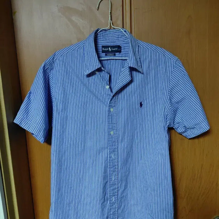 [BUNJANG] Ralph Lauren Striped Short Sleeve Shirt / 랄프로렌 스트라이프 반팔 셔츠 블루