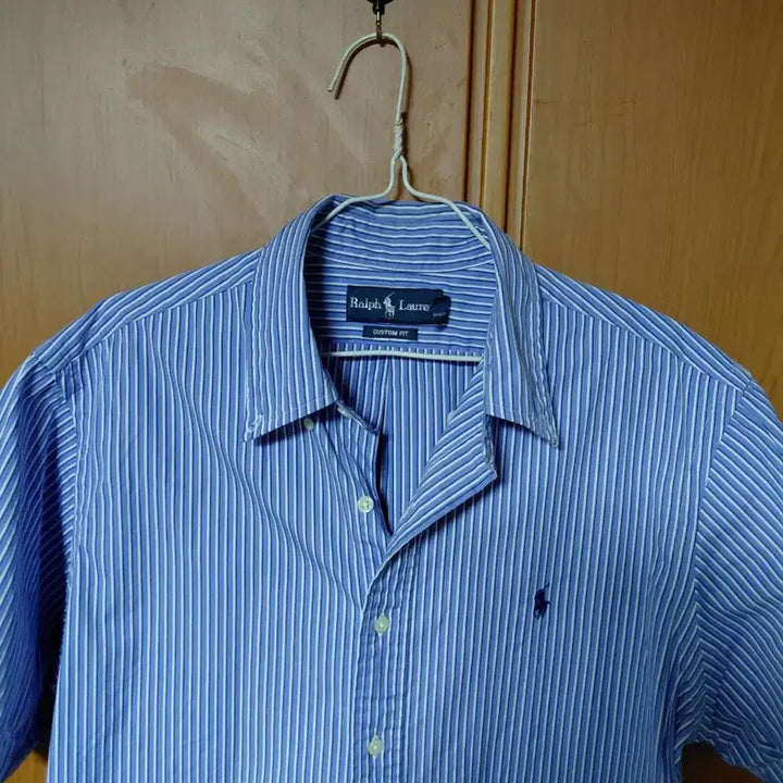 [BUNJANG] Ralph Lauren Striped Short Sleeve Shirt / 랄프로렌 스트라이프 반팔 셔츠 블루