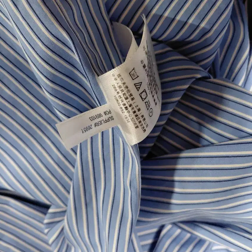 [BUNJANG] Ralph Lauren Striped Short Sleeve Shirt / 랄프로렌 스트라이프 반팔 셔츠 블루