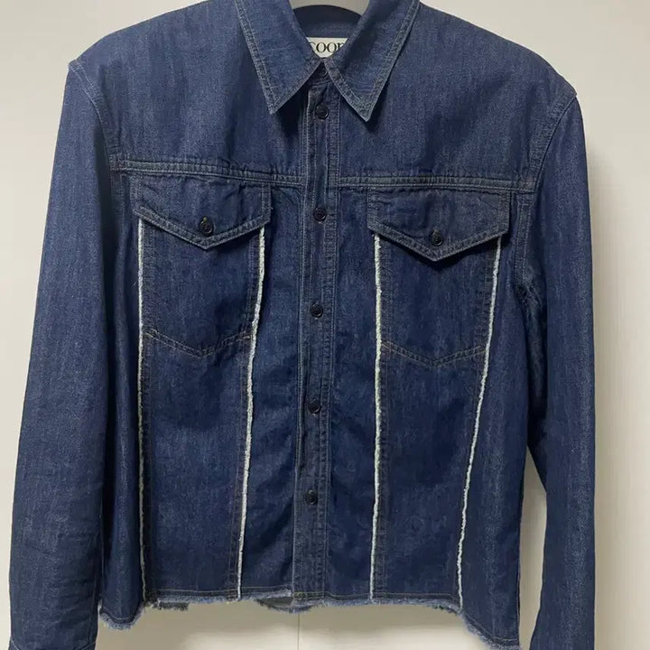 [BUNJANG] Coore Denim Cut-off Crop Shirt / [쿠어 데님 컷오프 크롭 셔츠 / 인디고]