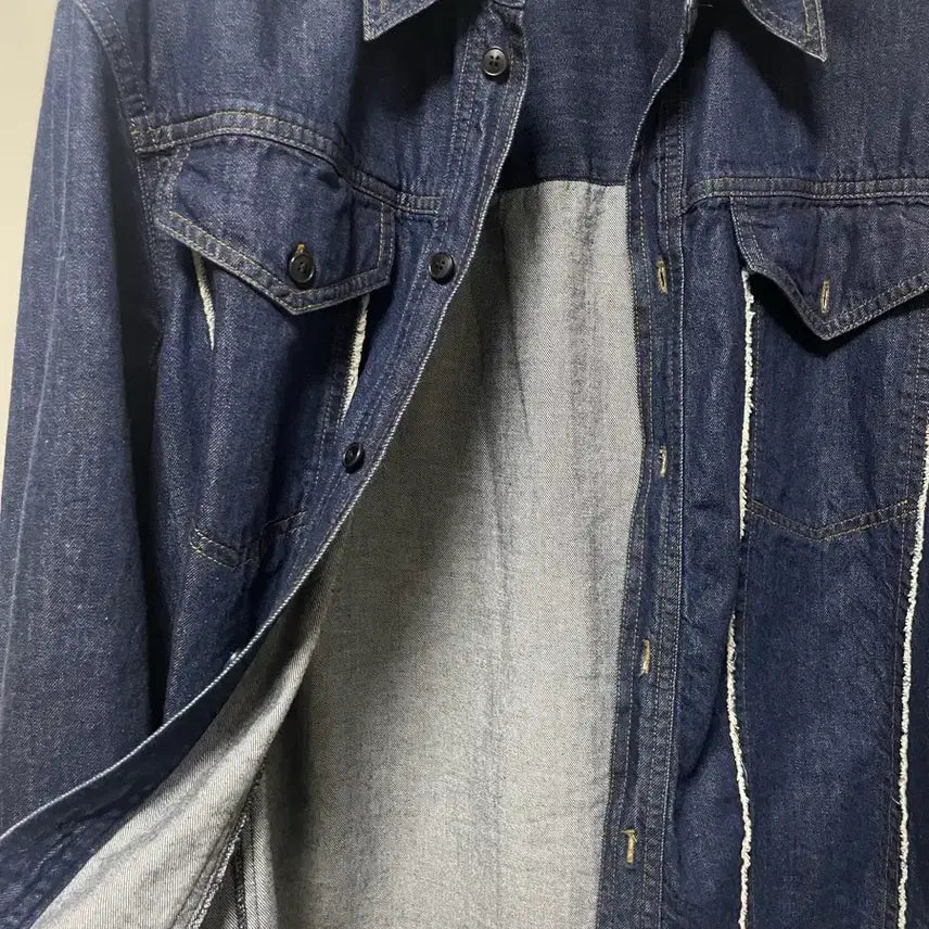 [BUNJANG] Coore Denim Cut-off Crop Shirt / [쿠어 데님 컷오프 크롭 셔츠 / 인디고]