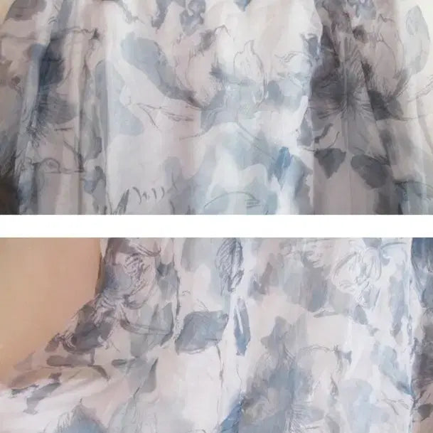 [SOLD OUT] GRL 블루 플라워 /롱 스커트 (새옷)