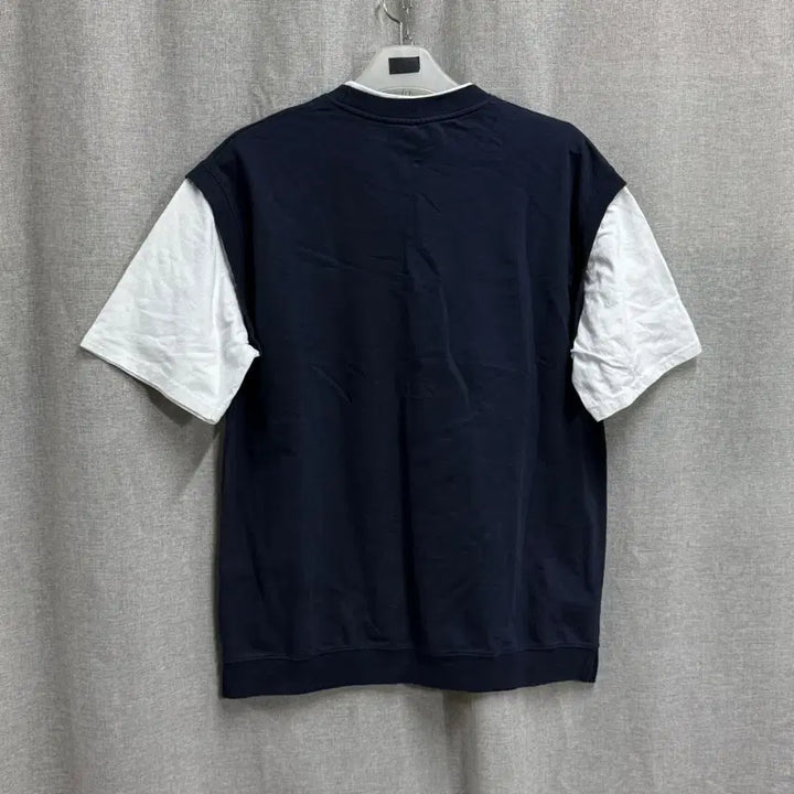 [BUNJANG] Yale Cotton Layered Short Sleeve T-shirt - Navy / [XL] YALE 예일 코튼 레이어드 반팔 티셔츠 네이비