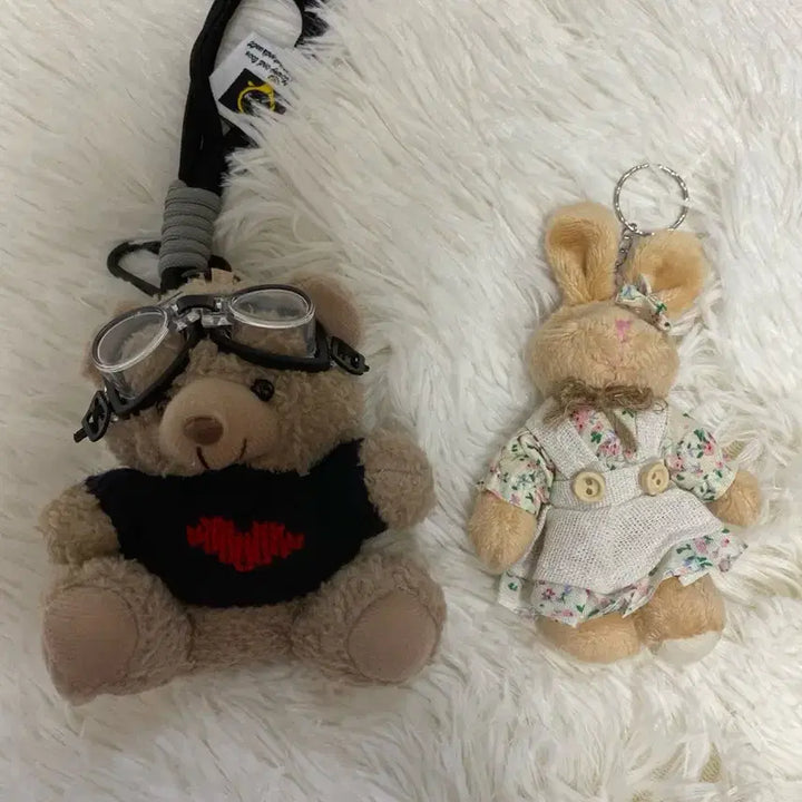 [SOLD OUT] (새상품) 곰돌이 +토끼 키링 2개 세트 인형키링