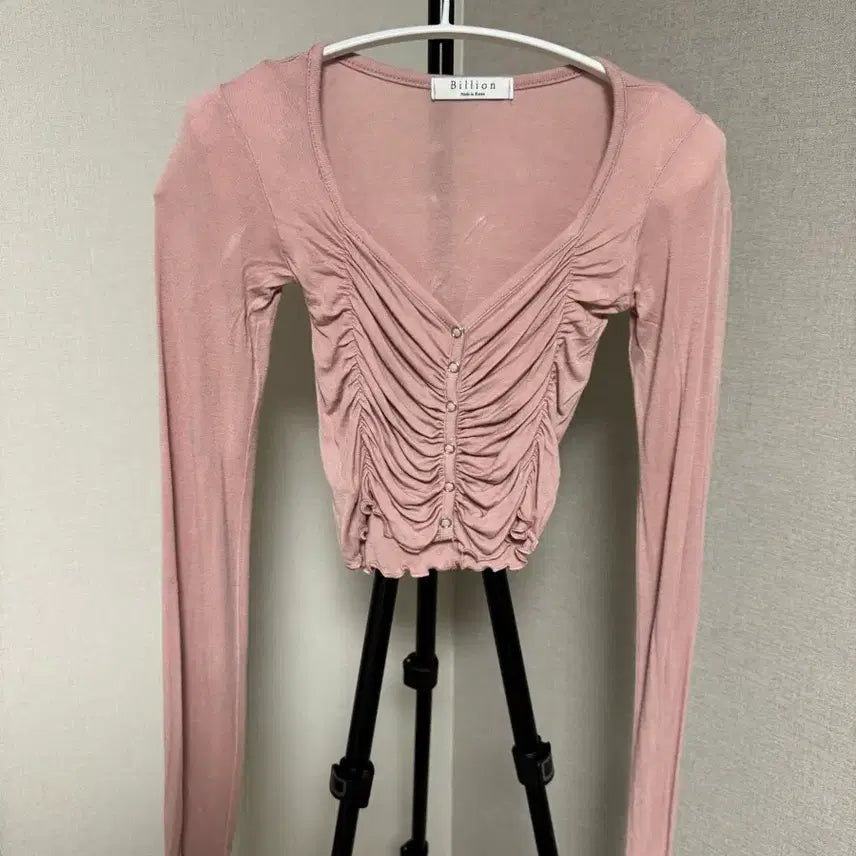 [BUNJANG] Billion Shirred Long Sleeve T-shirt / Billion 셔링 긴팔 티셔츠
