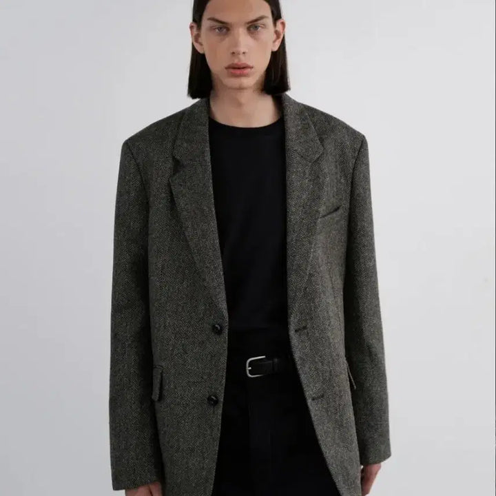 [BUNJANG] Insilence Abraham B. Tweed Blazer Herringbone L / 인사일런스 아브라함분 트위드 블레이저 헤링본 L