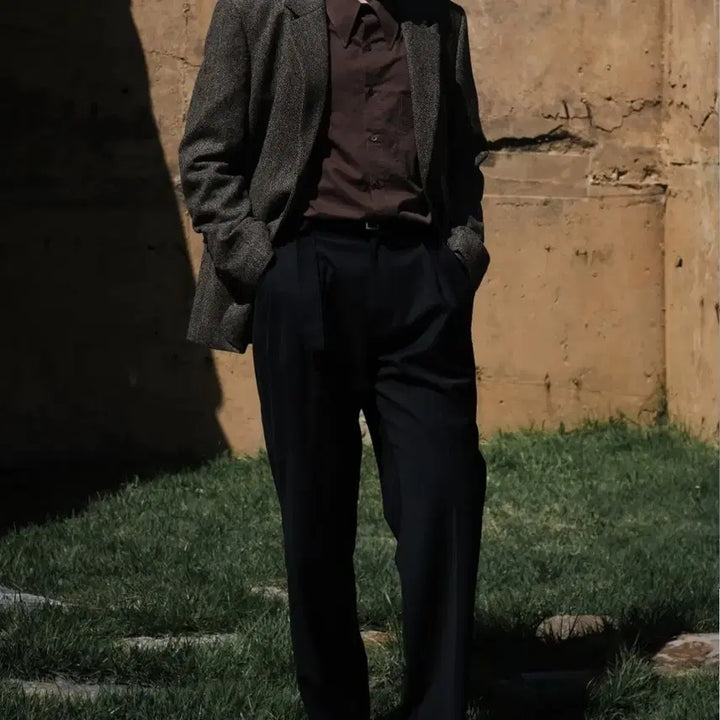 [BUNJANG] Insilence Abraham B. Tweed Blazer Herringbone L / 인사일런스 아브라함분 트위드 블레이저 헤링본 L