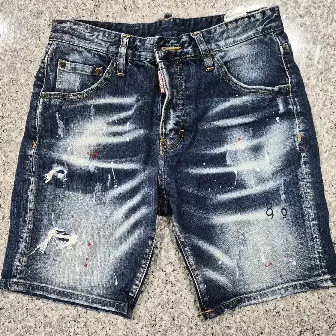 [BUNJANG] 디스퀘어드2 데님 반바지 스플래터 데미지 / 디스퀘어드2 데님 반바지 스플래터 데미지