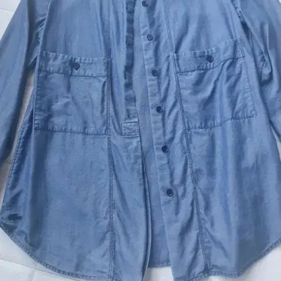 [BUNJANG] Lacoste Linen Denim Shirt / 라코스테 린넨데님셔츠