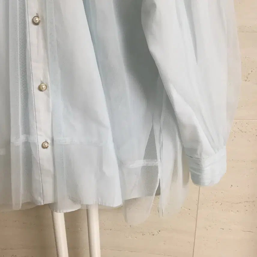 [SOLD OUT] (새상품) 오즈세컨 22 진주단추 리본 블라우스 55