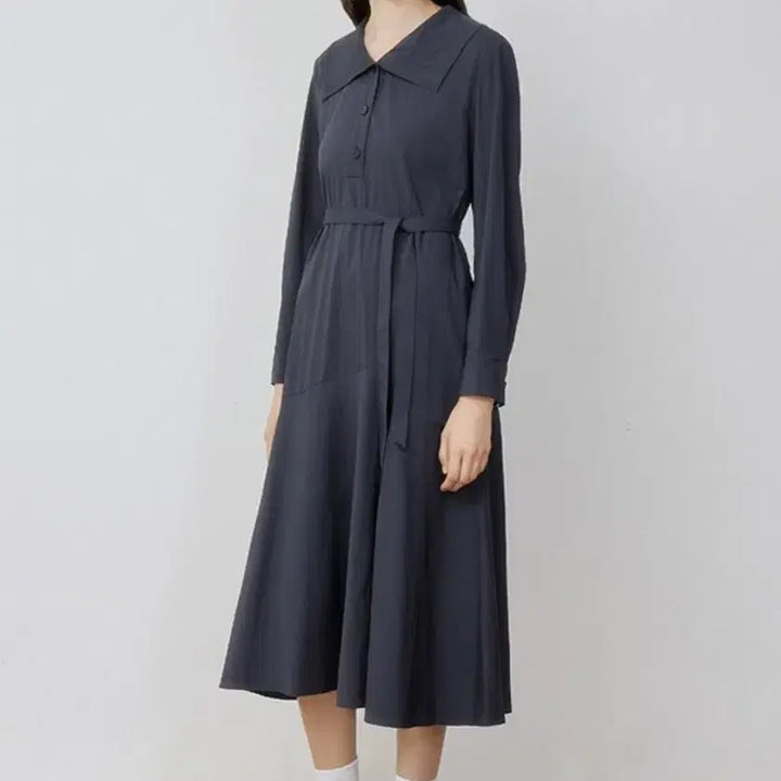 [BUNJANG] List Wide Collar Mermaid Dress / 리스트 와이드카라 원피스55 66