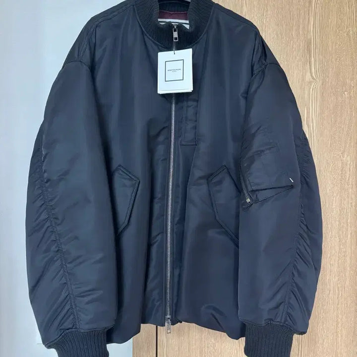 [BUNJANG] Wooyoungmi 24FW Oversized MA-1 Bomber Jacket Black Size 48 / 24fw 우영미 오버핏 MA-1 블랙  48사이즈