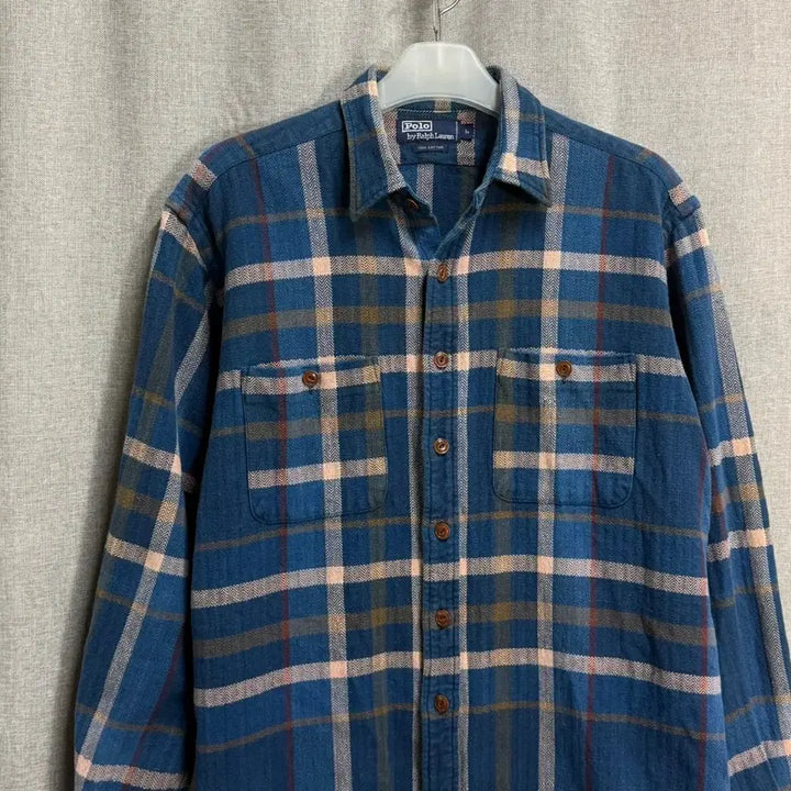 [BUNJANG] Polo Ralph Lauren Vintage Check Flannel Shirt / [해외L] 90s 폴로 랄프로렌 빈티지 체크 플라넬 셔츠 남방