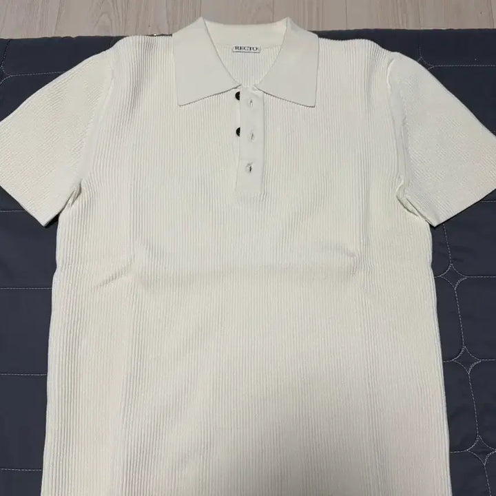 [BUNJANG] RECTO Compact Collar Knit Ivory Classic Polo Shirt / 렉토 컴팩트 카라 니트 아이보리 클래식 폴로 s