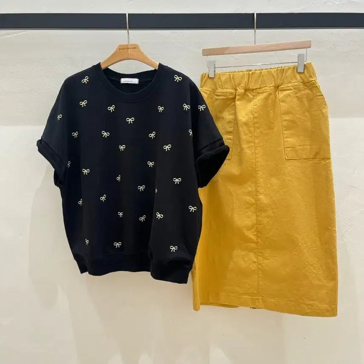 [BUNJANG] Hongdangmu Mustard Midi Bending Skirt / 홍당무 머스타드 밴딩 스커트
