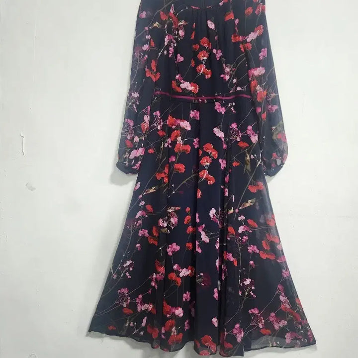 [BUNJANG] Tommy Hilfiger Floral Print Chiffon Long Dress / 해외 타미힐피거 플라워 쉬폰 롱원피스55새상품