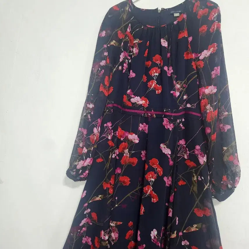 [BUNJANG] Tommy Hilfiger Floral Print Chiffon Long Dress / 해외 타미힐피거 플라워 쉬폰 롱원피스55새상품