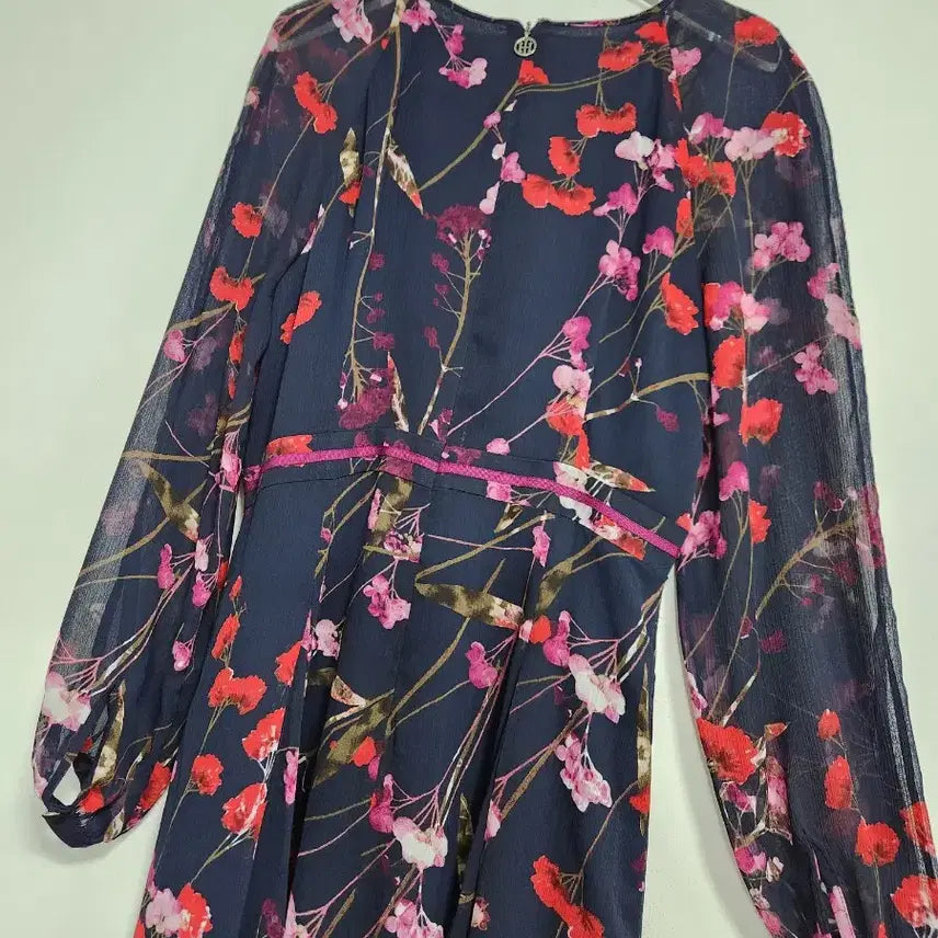 [BUNJANG] Tommy Hilfiger Floral Print Chiffon Long Dress / 해외 타미힐피거 플라워 쉬폰 롱원피스55새상품