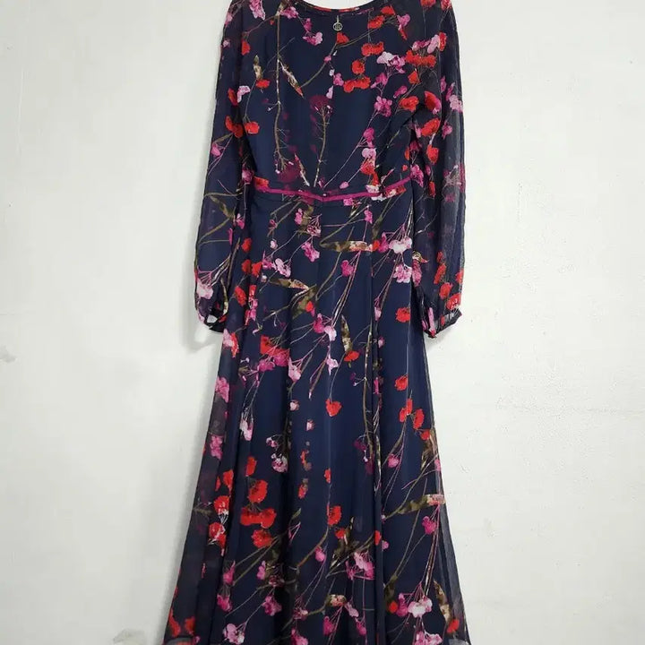[BUNJANG] Tommy Hilfiger Floral Print Chiffon Long Dress / 해외 타미힐피거 플라워 쉬폰 롱원피스55새상품