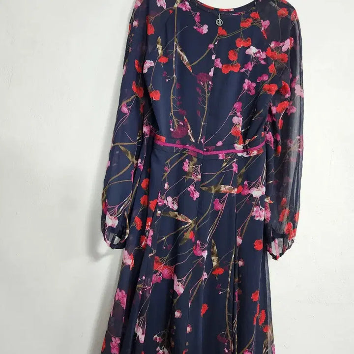 [BUNJANG] Tommy Hilfiger Floral Print Chiffon Long Dress / 해외 타미힐피거 플라워 쉬폰 롱원피스55새상품