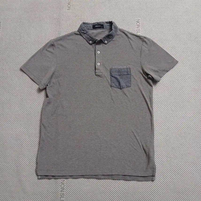 [BUNJANG] Hazzys Pocket Short-Sleeve Polo Shirt Grey / 헤지스 포켓 반팔 카라티 그레이