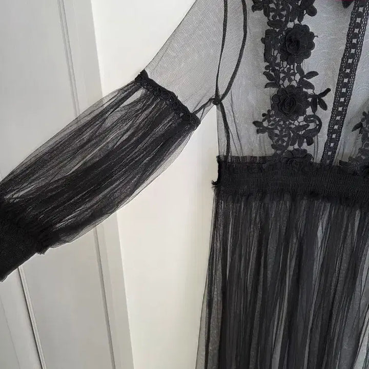 [BUNJANG] See-through Lace Dress / 시스루 레이스 원피스