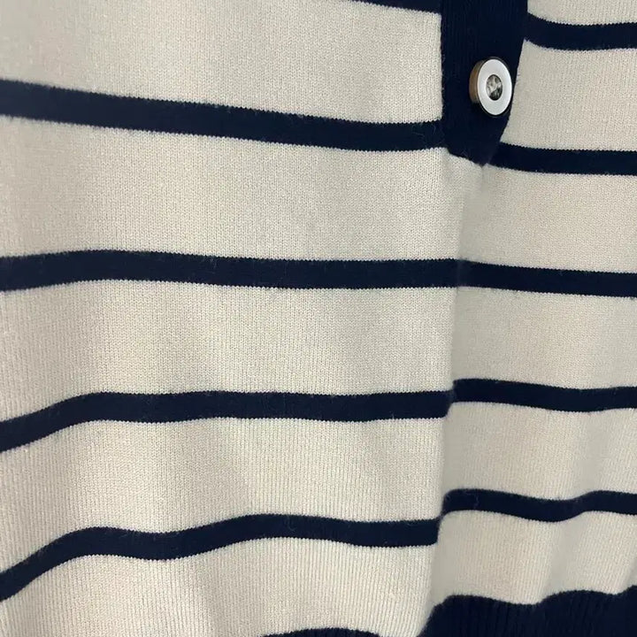 [BUNJANG] Button Stripe Knit Sweater / 버튼 스트라이프 니트