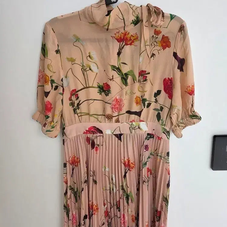 [BUNJANG] Floral Print Pleated Long Dress / 꽃무늬 플리츠 롱원피스