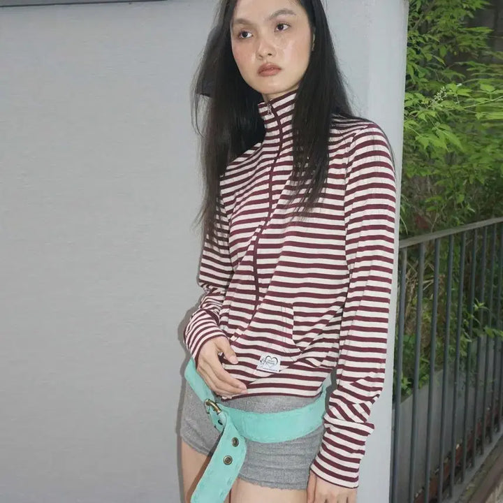 [BUNJANG] Sculptor Striped Jersey Zip-up 55 / 스컬프터(sculptor) 스트라이프 저지집업 55 새상품